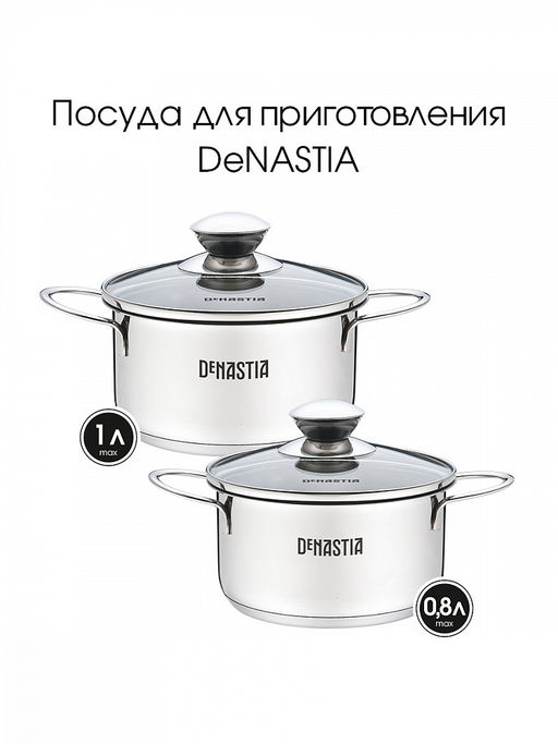 Кастрюля с крышкой 1л серебристый нержавеющая сталь