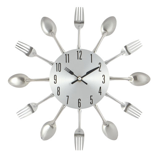 Часы настенные интерьерные «Столовые приборы», серия: Кухня, дискретный ход, d=31 см, циферблат 13.5 см