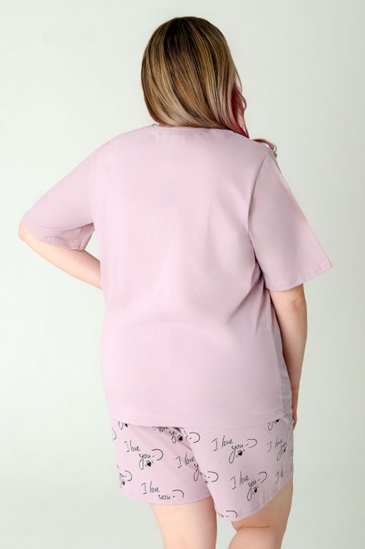 Арт. 9172 Пижама с шортами 52-58 (4 шт) Цвет:пудра - Калинка фото 4