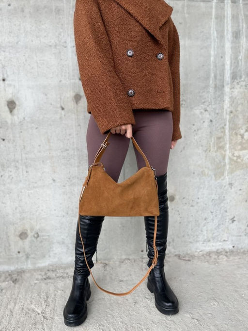 Женская замшевая сумка 8088-8 Рыжий - Sergio valentini фото 7