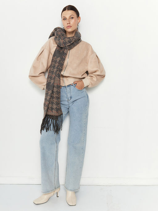 в составе ШЕРСТЬ и КАШЕМИР Большой, мягкий, теплый двусторонний палантин. - Tantino фото 4