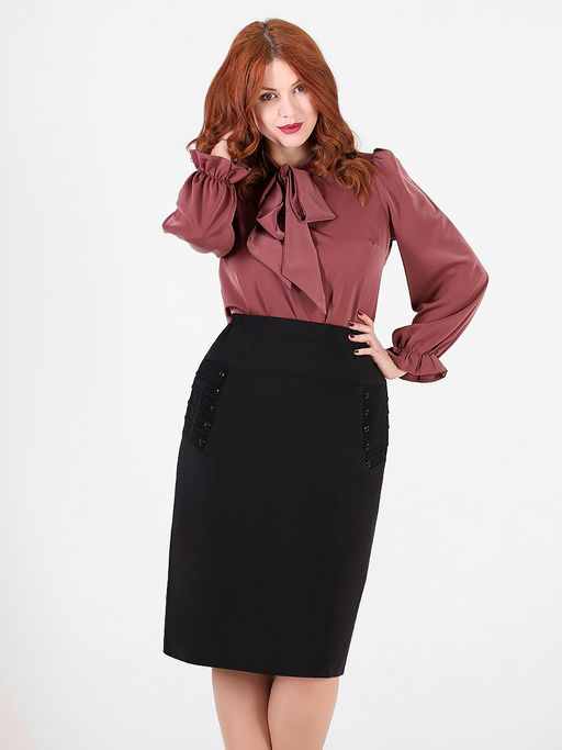 Юбка-карандаш черная офисная женская