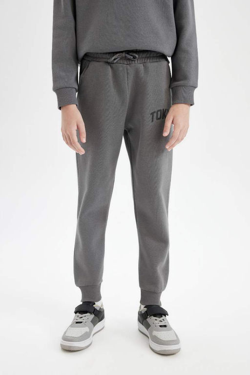 Школьные спортивные штаны с принтом для мальчиков - Defacto фото 4