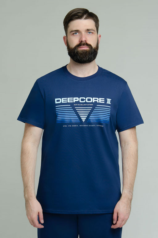 Арт. 61120 Футболка мужская 48-58 (6 шт) Цвет:темно-синий