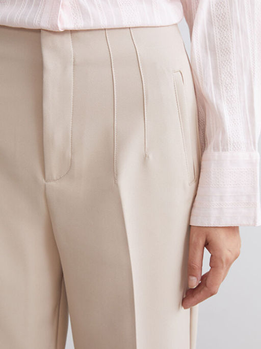 Dar Fit Pileli Kad?n Pantolon