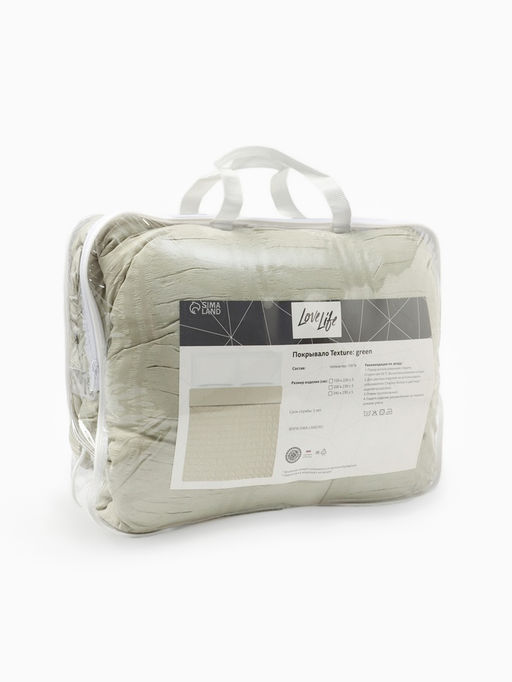 Покрывало евро LoveLife Texture, фисташковое, 200×230±5 см, микрофайбер