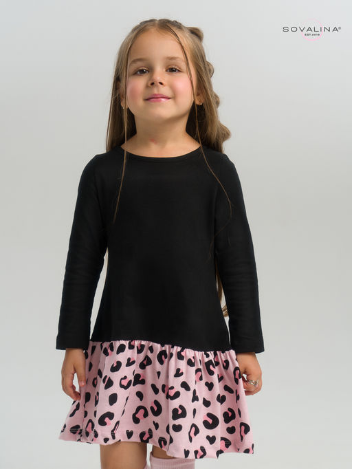 Платье Алиса дл/р черный-нежный леопард - Sovalina фото 13
