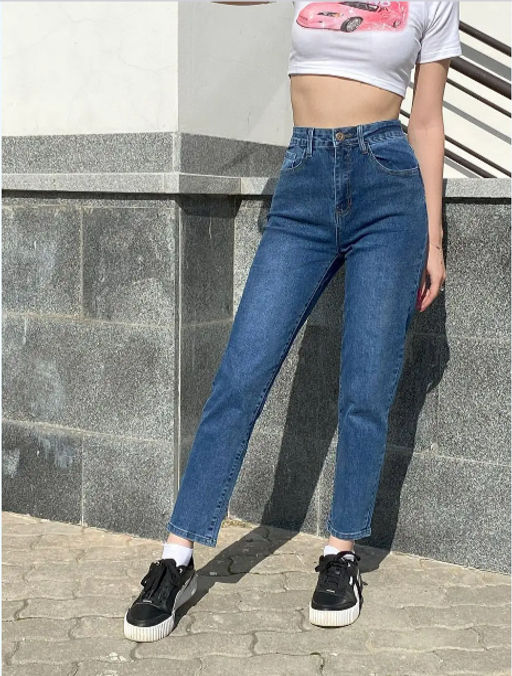 Джинсы укороченные мом бананы, Артикул: 129179