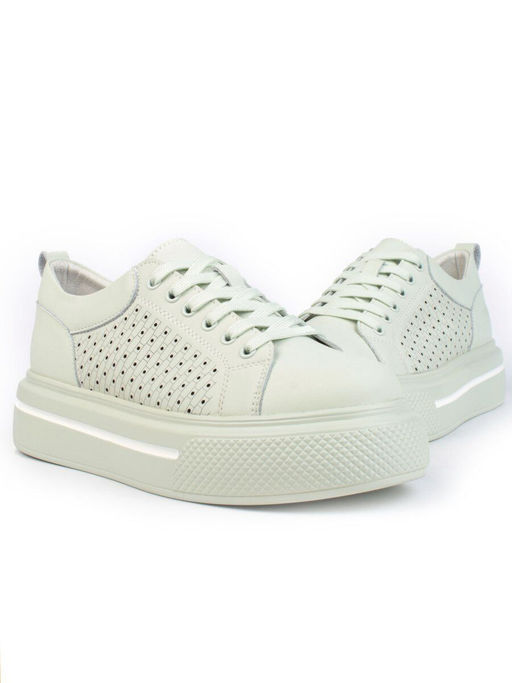 05-DXT52-3 LT. GREEN Кроссовки женские (натуральная кожа) - Фабричный китай фото 12