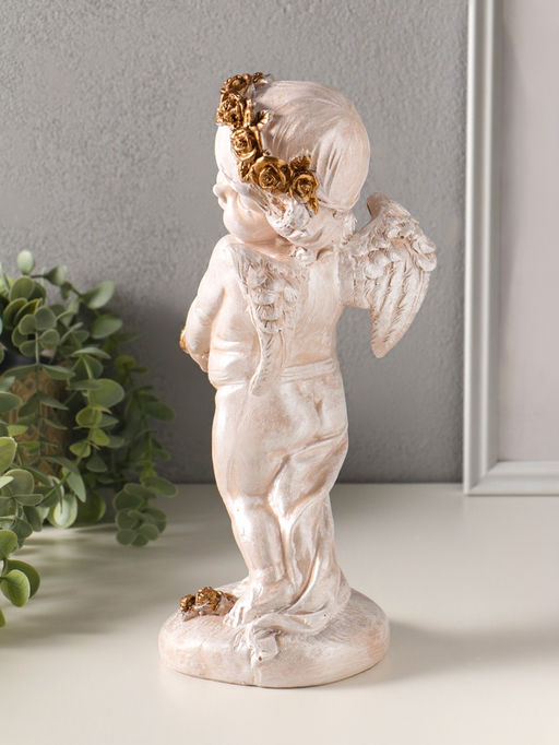 Фигура полистоун «Ангел с медвежонком», 30×14×12