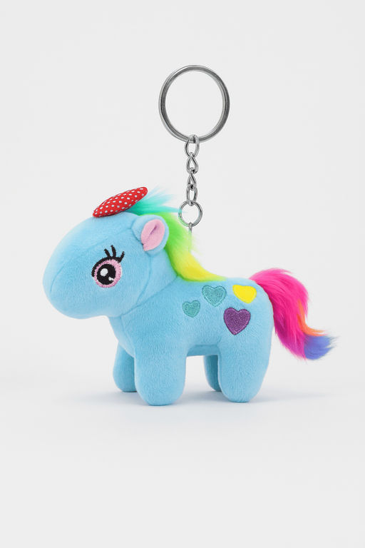 Плюшевый брелок "Unicorn hearts", blue (10 см)