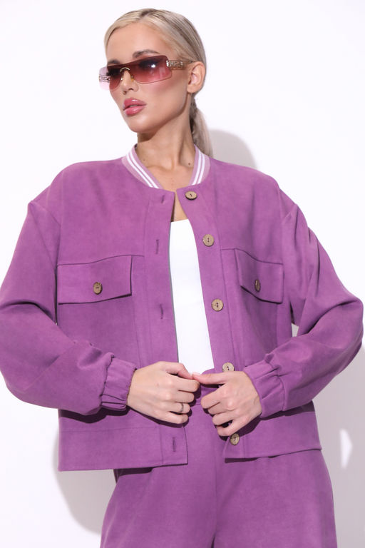 Бомбер (вельвет ежевика) - Эльза фото 4