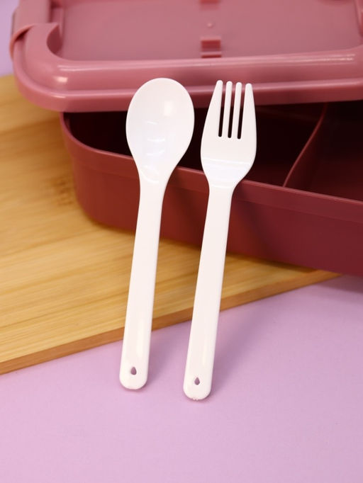 Ланчбокс "Wonderful life", pink (ложка+вилка), 800 мл