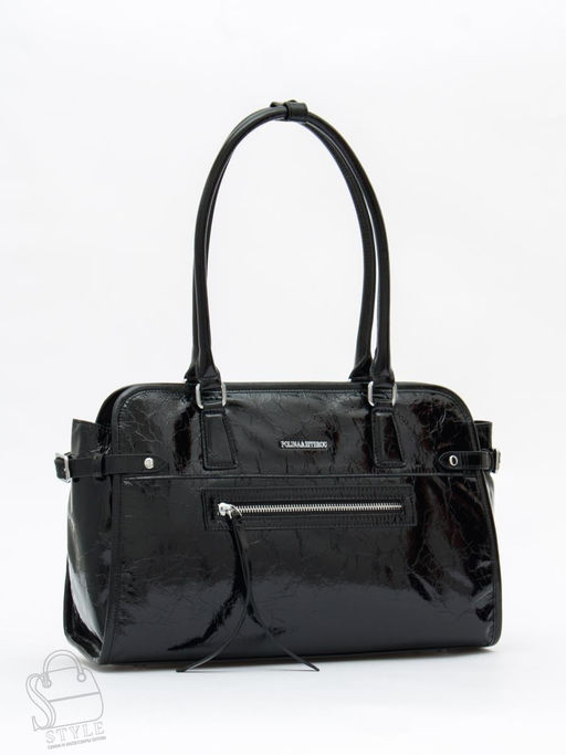 Сумка женская кожаная 8053Q black Polina&Eiterou