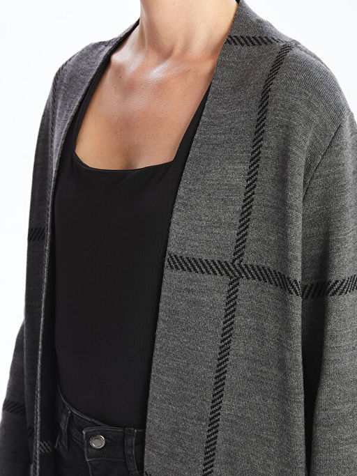 ?al Yaka Ekose Uzun Kollu Kad?n Triko H?rka