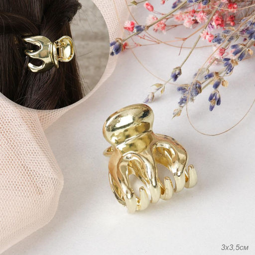 Заколка-краб для волос / XY2415-7 /уп 50/металл/золото - ГалеонТрейд фото 3