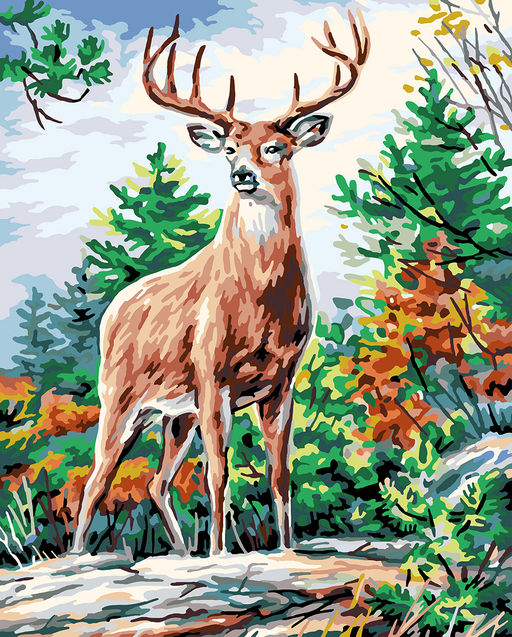 ФРЕЯ PNB/PLC-283 Набор для раскрашивания по номерам ( цветной холст ) 50 х 40 см Великолепный олень