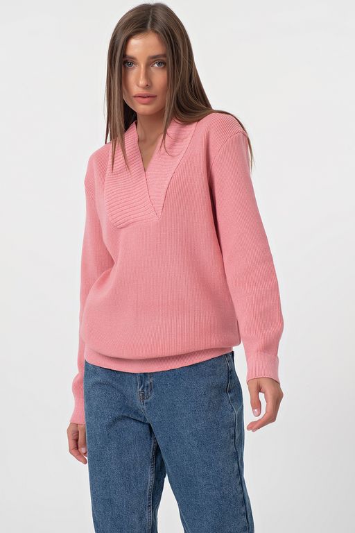 Пуловер вязаный свободный со спущенным плечом черный - Fly фото 19