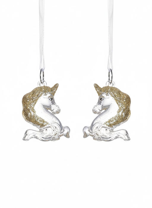 Ёлочные игрушки 2 шт. Зимнее волшебство. Единорожки, 43.5 см, прозрачный фото 11