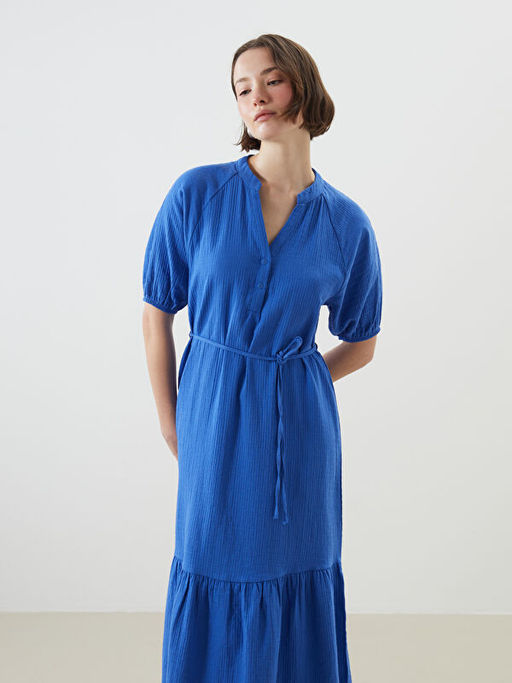 Ka??k Yaka M?slin Elbise