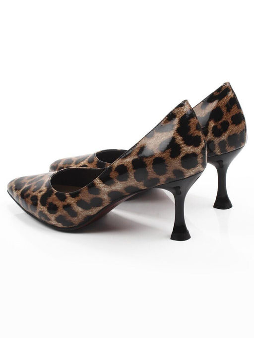 06-A43A-541PC BLACK/LEOPARD Туфли женские "Лодочки" (натуральная кожа)