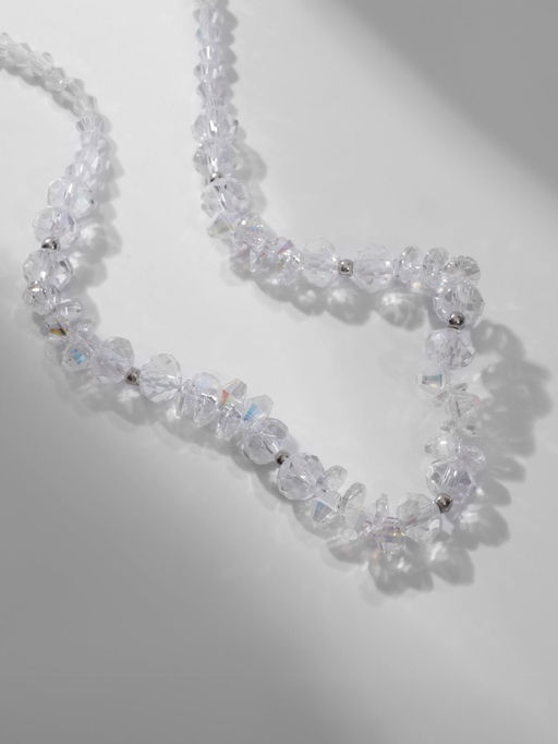 Колье Крошка блеск, радужное в серебре, 40 см