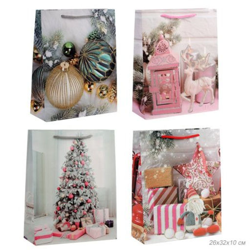Цена за 12 шт. Пакет подарочный 26х32х10 / NG28 /уп 12/480/Новый год