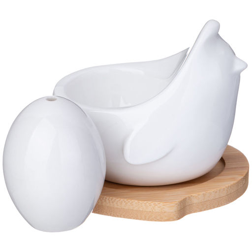 НАБОР ДЛЯ СПЕЦИЙ LEFARD NATIVE 2 ПР. В ФОРМЕ КУРОЧКИ С ЯЙЦОМ НА ДЕРЕВ. ПОДСТАВКЕ  фото 4