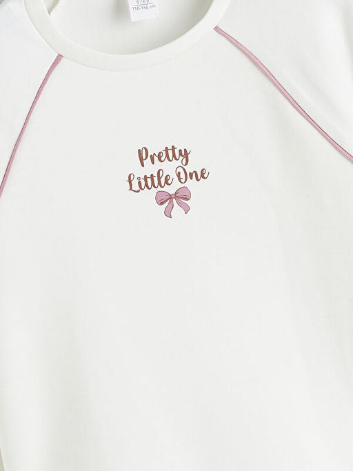 Bisiklet Yaka K?z ?ocuk Sweatshirt ve E?ofman Alt?