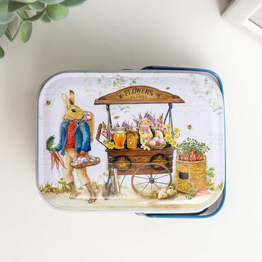 Шкатулка металл с ручкой Крольчата с яйцом 6х10,5х8 см МИКС - Simaland фото 3