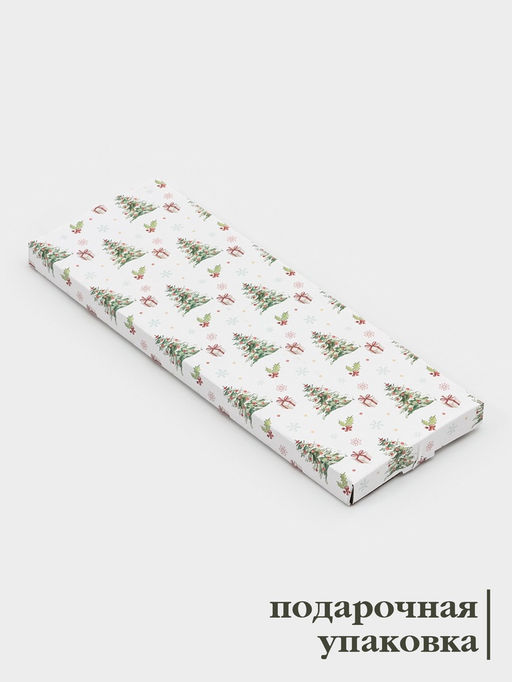 Блюдо новогоднее сервировочное Доляна С новым Годом, 34.5?11.5?1.5 см, стекло, белое, красное435  фото 3