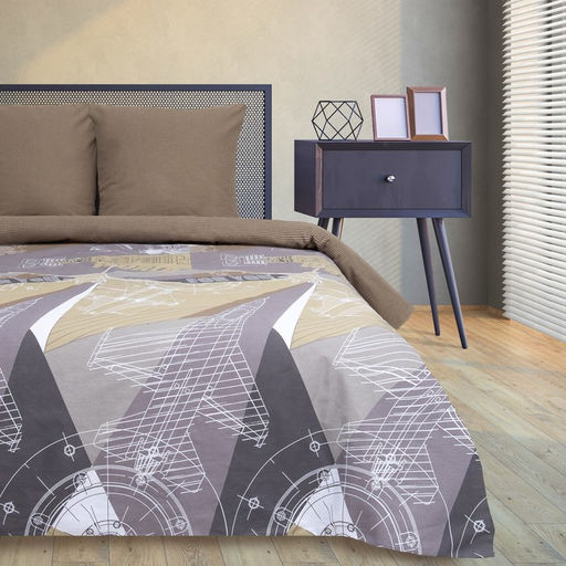 Постельное бельё Этель 1.5 сп Механика 143х215 см, 150х214 см, 70х70 см -2 шт, 100% хлопок, бязь 125 г/м2