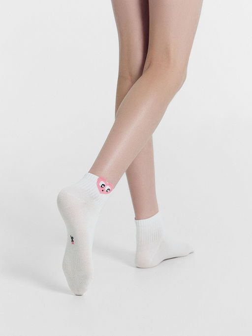 Цена за 5 пар! Носки детские белые с объемным рисунком в виде сердца - Mark formelle фото 2