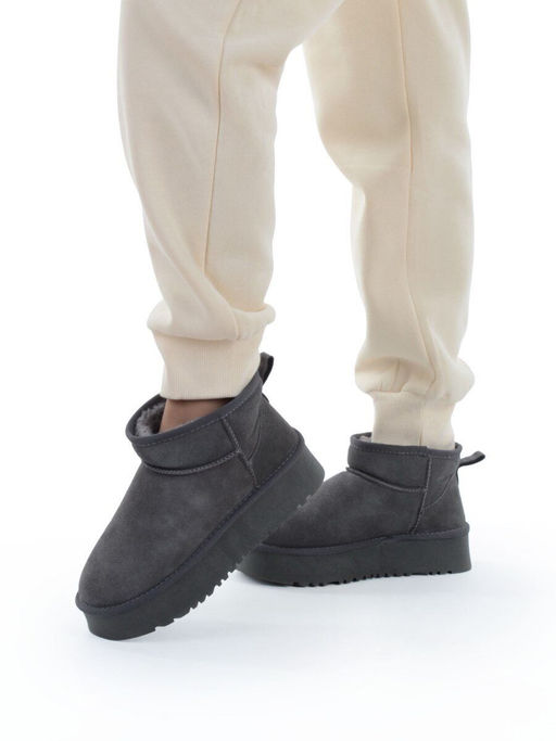 04-PF8520-5 GRAY Угги женские (натуральная замша, 100% шерсть)