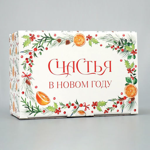 Цена за 2 шт. Коробка подарочная новогодняя складная Счастья , 22 х 15 х 10 см - Дарите счастье фото 3