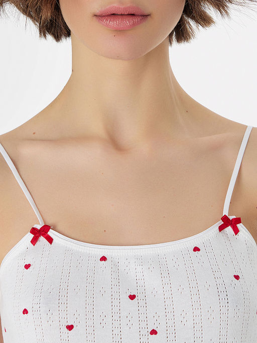 Сорочка ночная женская белая с принтом в сердечко - Mark formelle фото 4