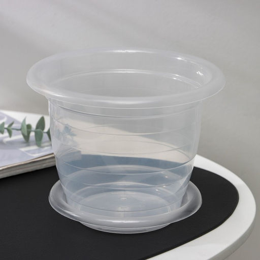 Цена за 2 шт. Горшок для орхидей с поддоном, 2 л, пластиковый, прозрачный