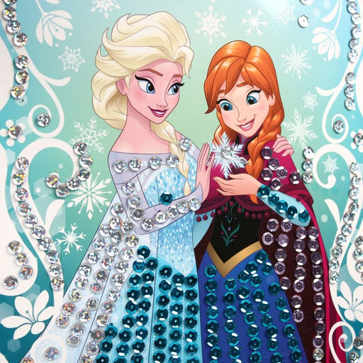 Аппликация пайетками Холодное сердце, 3 цвета пайеток, бантик, А4 - Disney фото 2