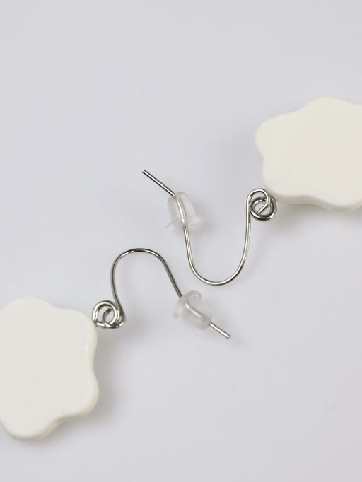 Серьги пластик «Вкусности» глазунья, цвет бело-жёлтый