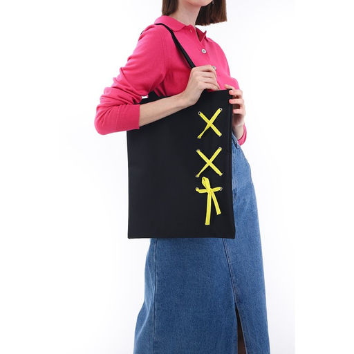 Сумка шопер, 35 х 1 х 40 см, с лентой, цвет черный - Nazamok фото 9