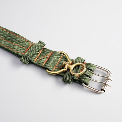 Ошейник четырехслойный с вертлюгом, 65 х 4 см, ОШ 54-60 см, полиэстер, зелёный - Пижон фото 5