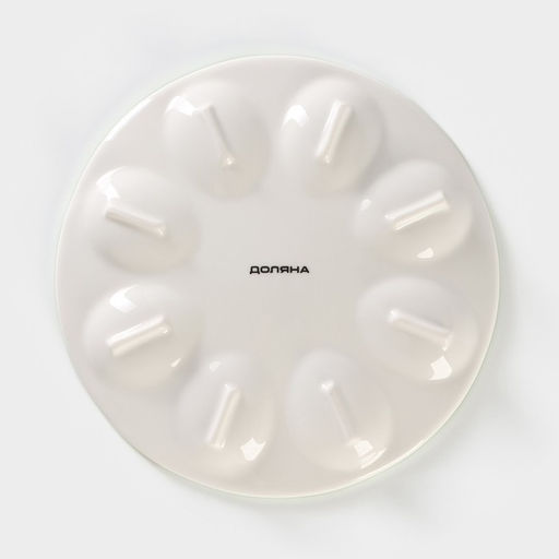 Подставка для яиц Доляна Зелёный сад, d=19,5 см, фарфор, белая  фото 6