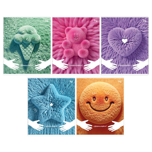 Тетрадь 80л. BG "Обнимашки" линия (Т5ск80_вл 60336) микро sandy-touch лак