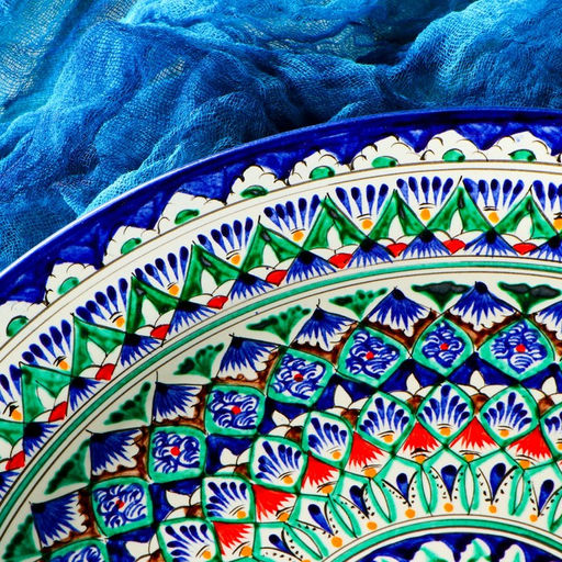 Ляган Риштанская Керамика «Узоры», 36 см, синий