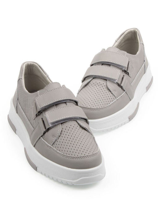 03-C138-3A GRAY Полуботинки спортивные женские (натуральная кожа)