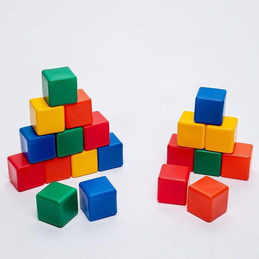Кубики детские, пластиковые, цветные, 20 штук, 6×6 см