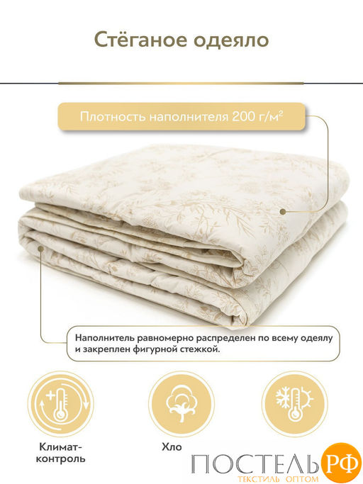 CLASSIC by T ХЛОПОК-натурэль Одеяло 175х200,1пр,см.хлопок/хлопок.вол./полиэф.  фото 5