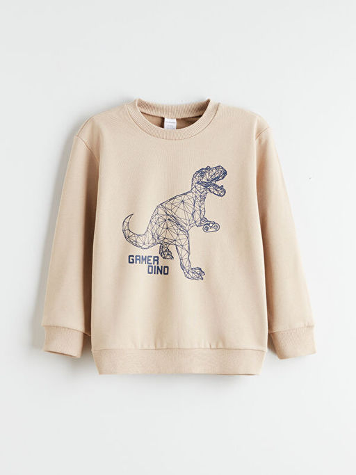 Bask?l? Erkek ?ocuk Sweatshirt 2li
