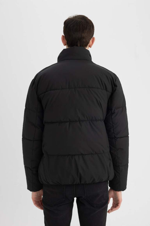 Пальто приталенного кроя с воротником-стойкой на подкладке - Defacto фото 7