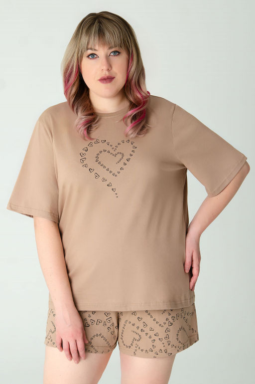 Арт. 9163 Пижама с шортами 50-58 (5 шт) Цвет:коричневый - Калинка фото 10